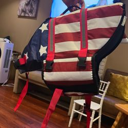 Dogcheer Harness-Style Dog Life Jacket Shark, Reflective American Flag Dog Life Vest for Swimming Boating, High Buoyancy Pet Swim Vest for Small Mediu