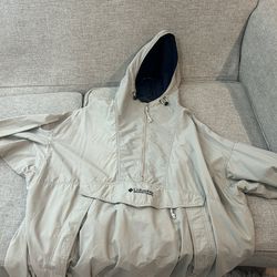 Columbia Sportswear Pullover Windbreaker Jacket – Hooded Tan – XXL