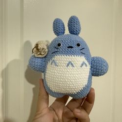 🧶Handmade Crochet Blue Totoro Plush