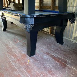 Modern Black Pool Table Used 