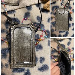 Gold Glitter Crossbody Phone Purse