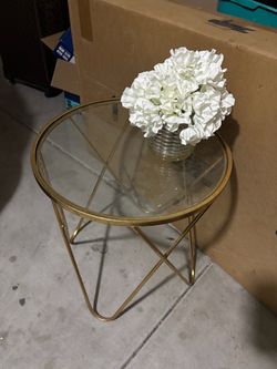 Gold glass side table