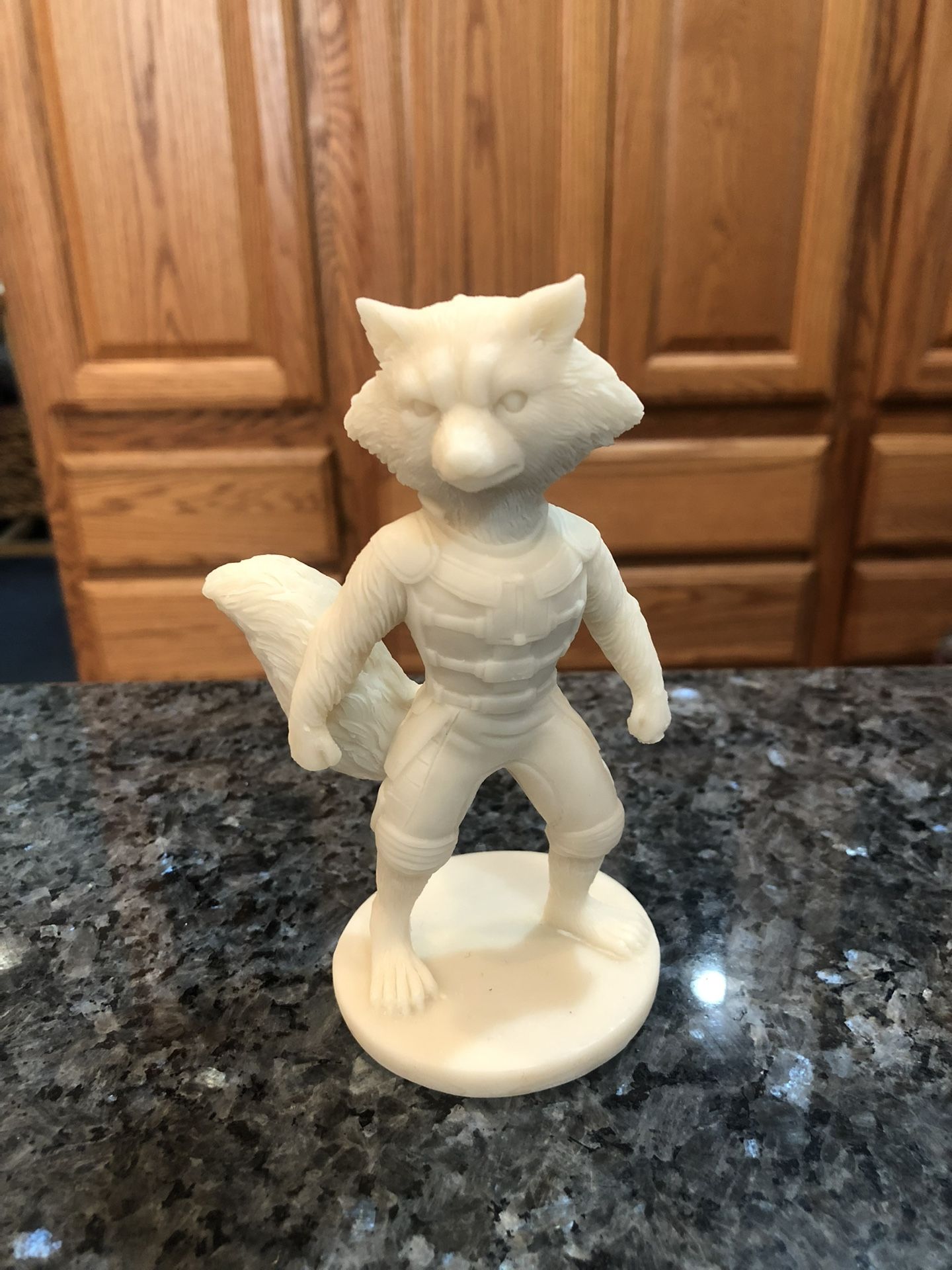 Disney Guardians of the galaxy Rocket Raccoon Statue.  Size 5 inches tall.  Brand new.  Has been on display in a cabinet with a Disney Guardians of th