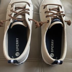 Tan Womens Sperry 9 Wide