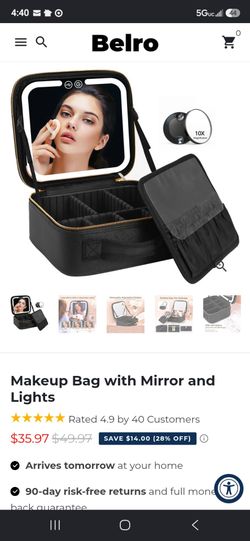 New Makeup Bag w/Mirror and Light