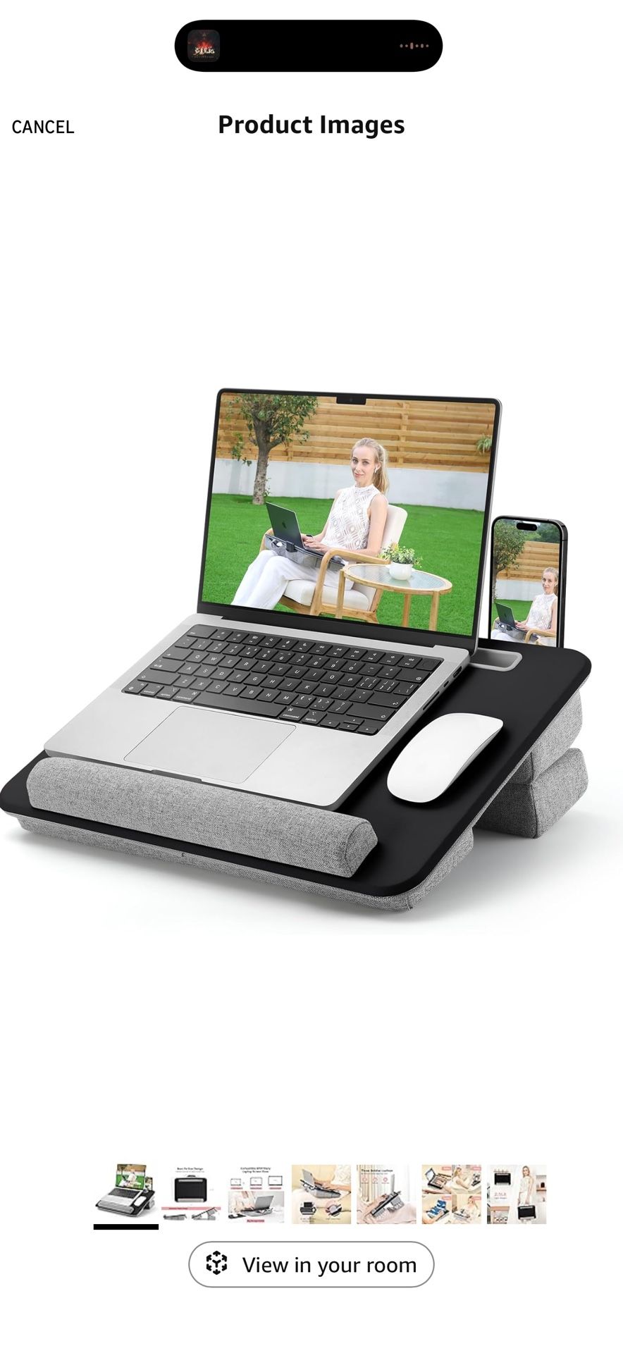 Adjustable Laptop Lap Desk, Lap Desk with Cushion, Storage Function, Cubbies for Home Office Adults Students, Laptop Stand for Lap with Tablet & Phone