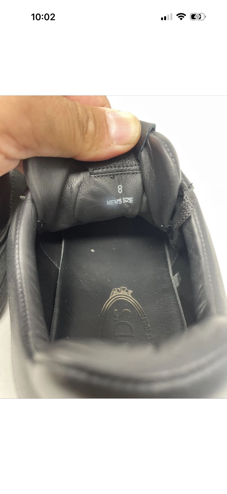 $775 Tod’s Men’s Classic Black Comfort Leather Tabs Sneakers Size 8