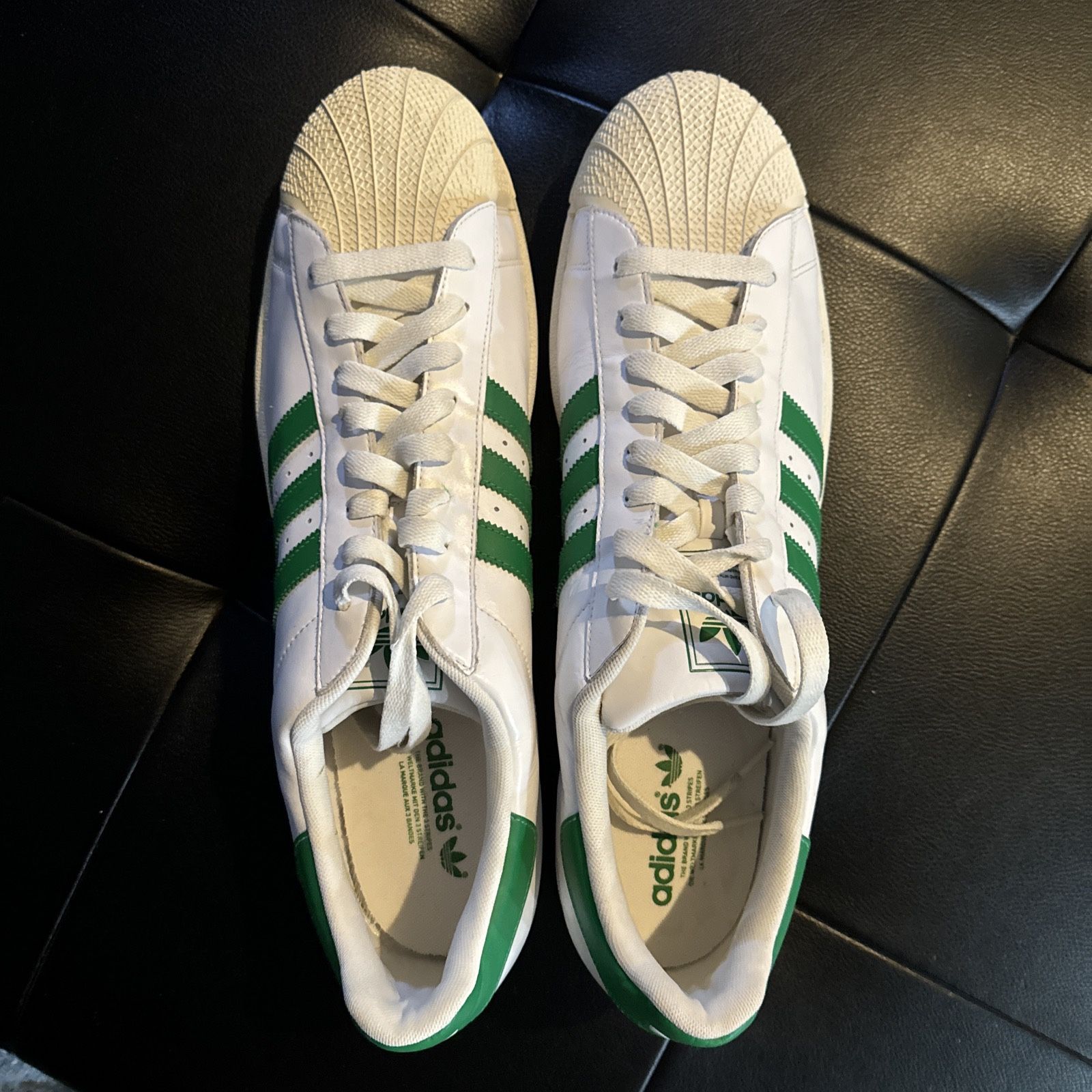 ADIDAS Originals Superstar II White/Green Shoes Men's Size19 (BT-16)