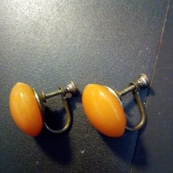 Vintage Butterscotch Bakelite Earrings