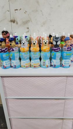 Good2Grow Kids Juice Bottles with Character Toppers – Lot of 15