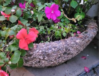 Pebble Stone Mosaic Bowl Planter 24"Dia x 8"H