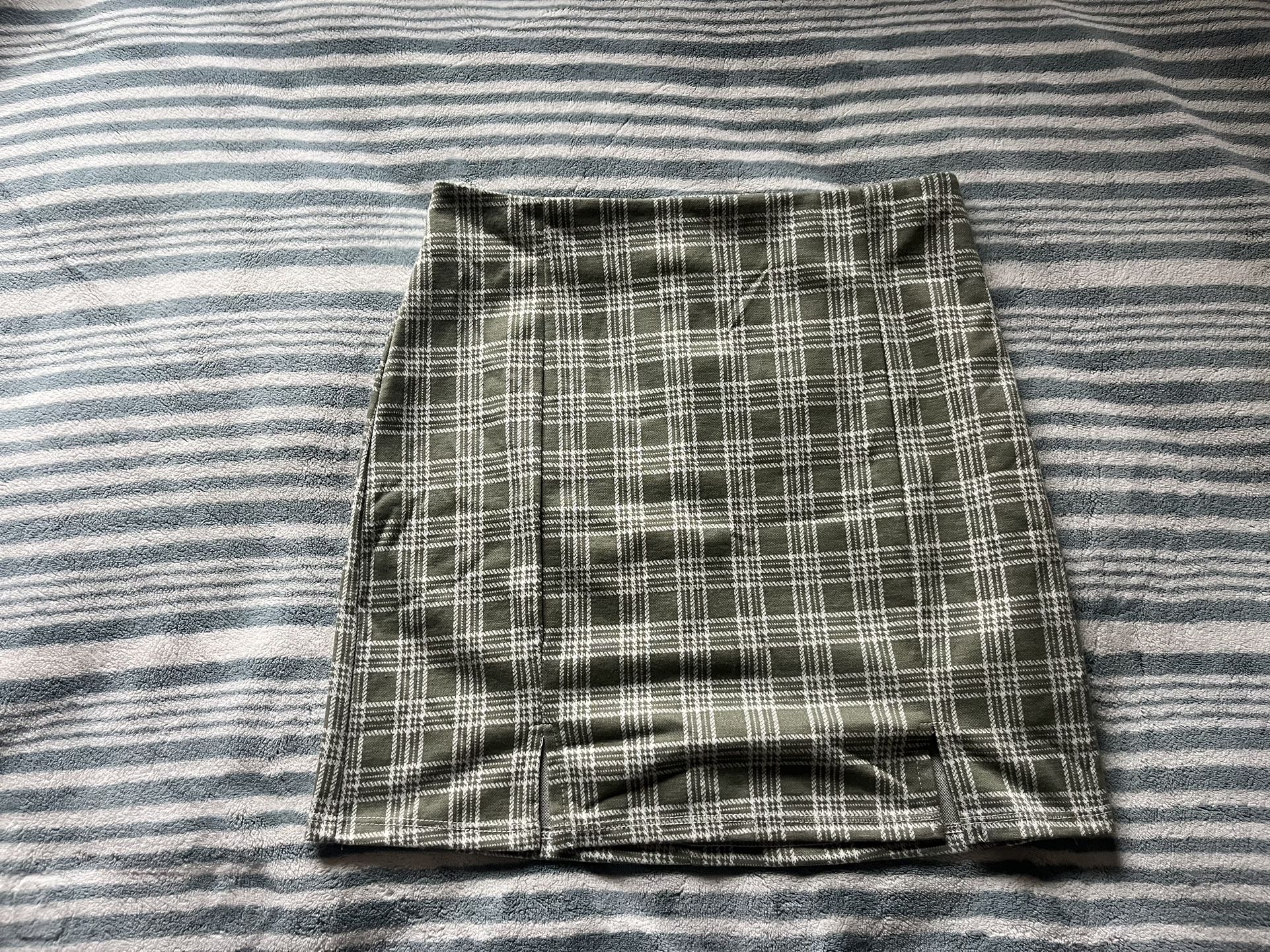 Green Plaid pencil skirt