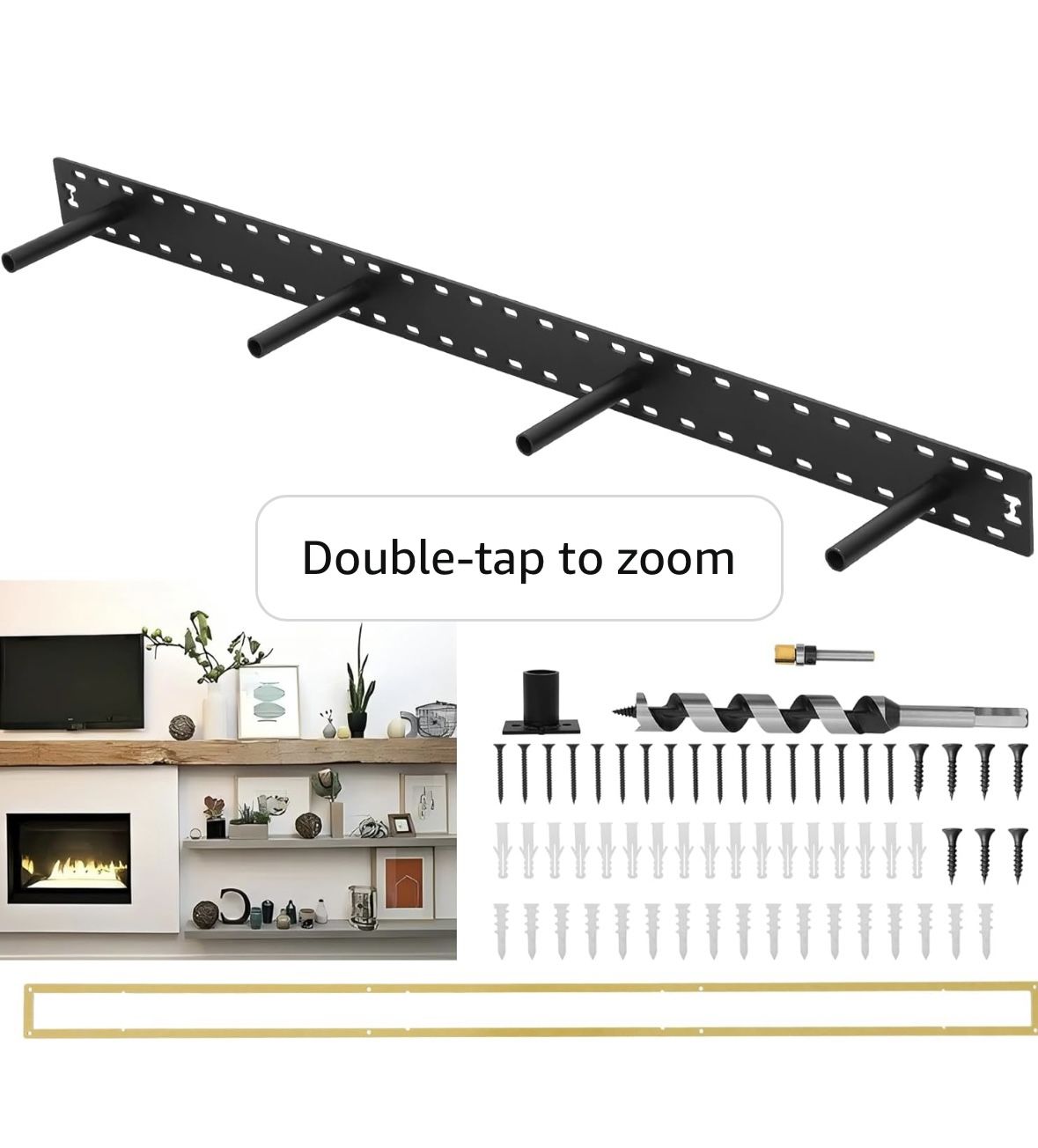 No Shelf Only 1 Pack Large Shelf Brackets Long Floating Shelf Bracket Invisible Floating Shelf Hardware Heavy Duty Floating Mantel Brackets (46X6X3)
