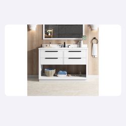 Origin 21 Beecham 48-in White Undermount Single Sink Bathroom Vanity with White Engineered Stone Top