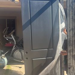 36x96 Inch Black Wood Door