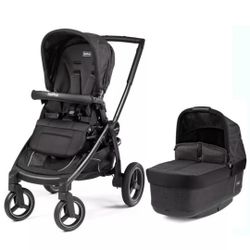 BRAND NEW Luxury Peg Perego Team Stroller with Bassinet (Onyx) 