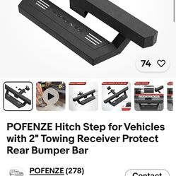 Rear tow hitch step