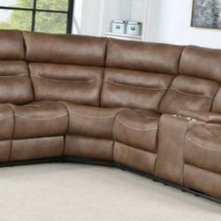 Beautiful Brown Reclining Sectional - Never Used