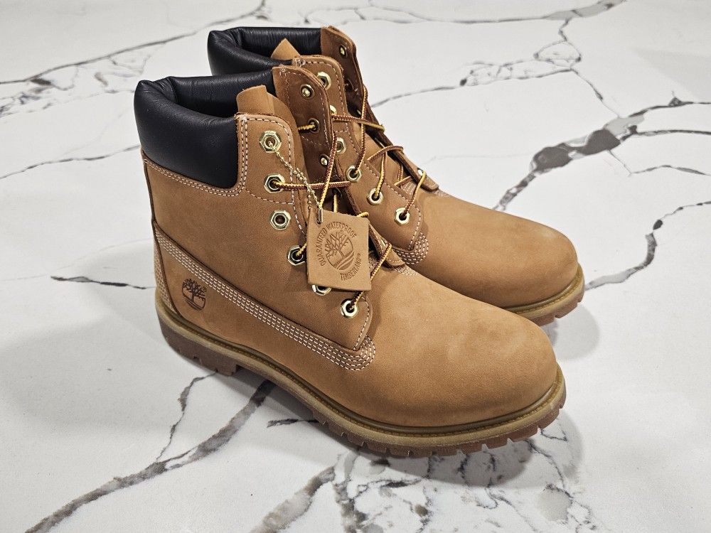 Timberland 6" Premium Waterproof Wheat Boots Size 10 Women's, 8 Men's