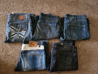 5 pairs of Mens designer jeans- $1200+ value