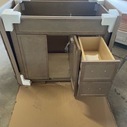 Home Decorators Collection Winsome 36 in. Freestanding Bath Vanity Cabinet without Top in Sand