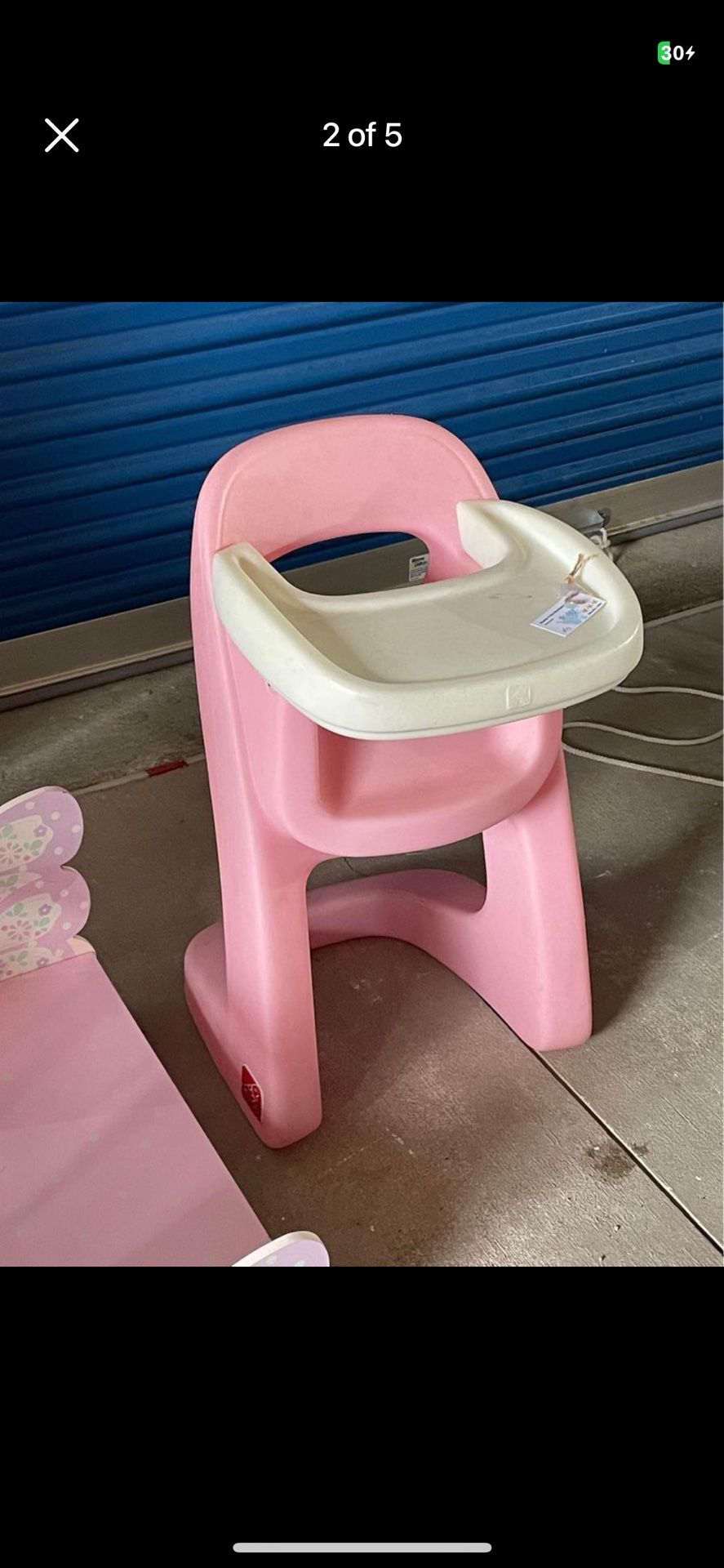 Rare Vintage Little Tikes Plastic Pink Highchair Fits American Girl Dolls 18 Inch Or Bigger