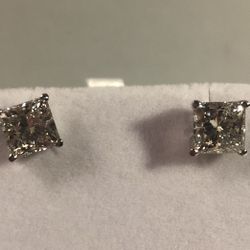 NIB 3.01 Ct 14K Solid Gold PGL Cert Lab Grown Diamond Earrings, SALE