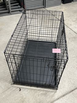 36” Double Door Folding Wire Dog Crate with Tray 36” x 23” x 25”