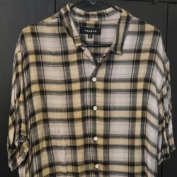 Tan Short Sleeve Button Up (RSQ -Tilly's)