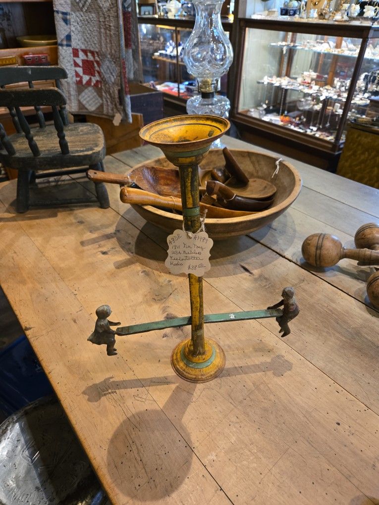 Antique 1911 Tin Toy Teeter Totter