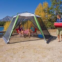 COLEMAN INSTANT SCREENED CANOPY TENT 15 FT. X 13 FT. CAMPING BEACH PARK TENT