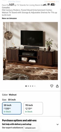Faux Marble Top TV Stands for Living Room Bedroom 59” TV Consoles