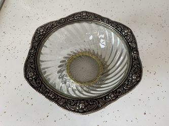 Set of two silver-plated serving/candy bowls