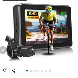ATOVANKA Cámara de visión trasera para bicicleta, espejo retrovisor de bicicleta con monitor HD de 4.3 pulgadas, cámara de visión trasera de bicicleta