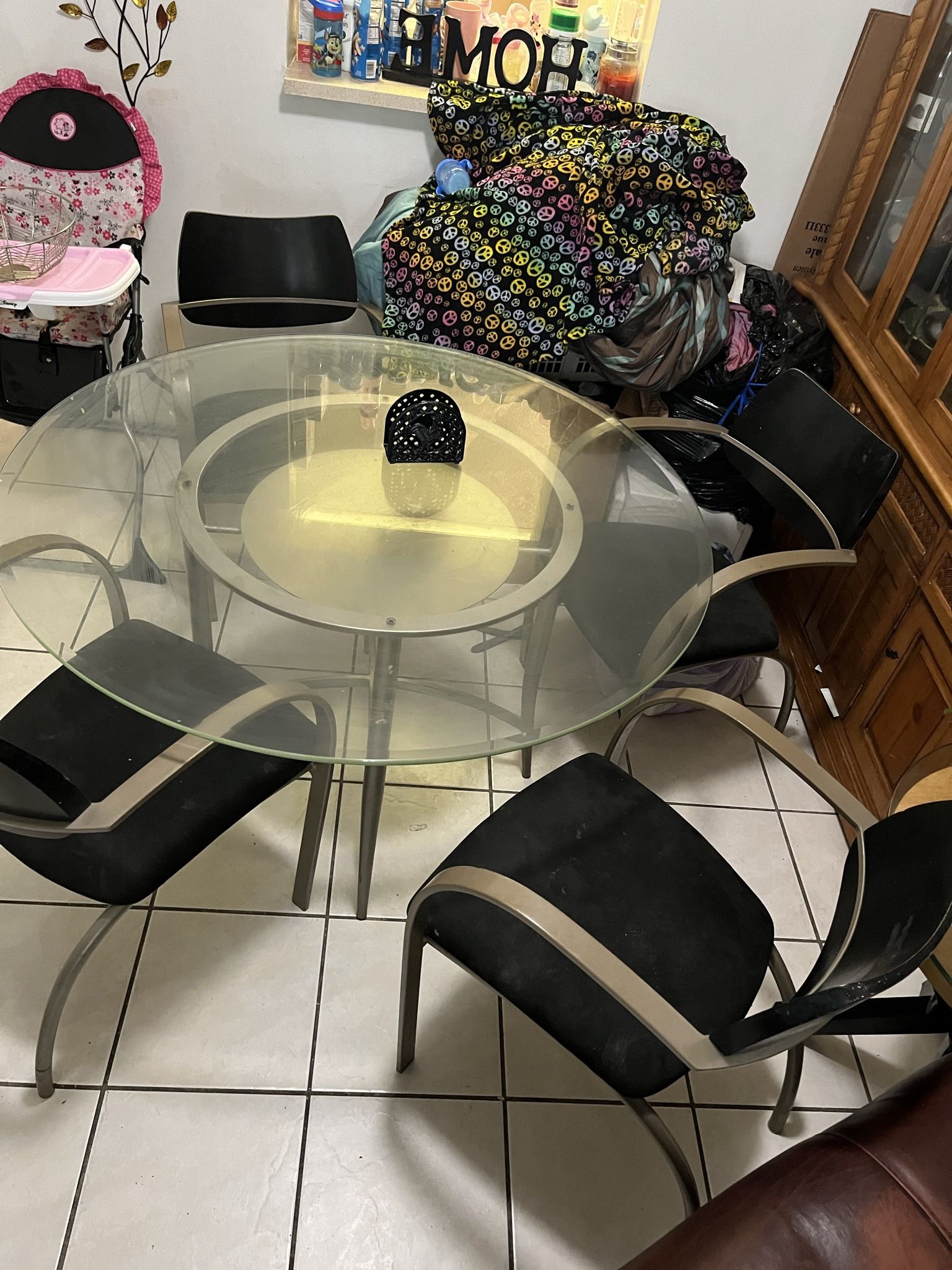 Chrome and Glass Console Table And Mirror