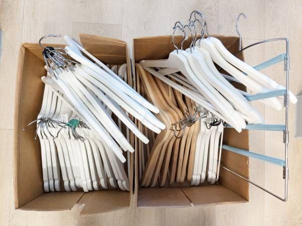 35 Wooden Hangers (IKEA + Natural Wood) + 2 Bonuses – Like New