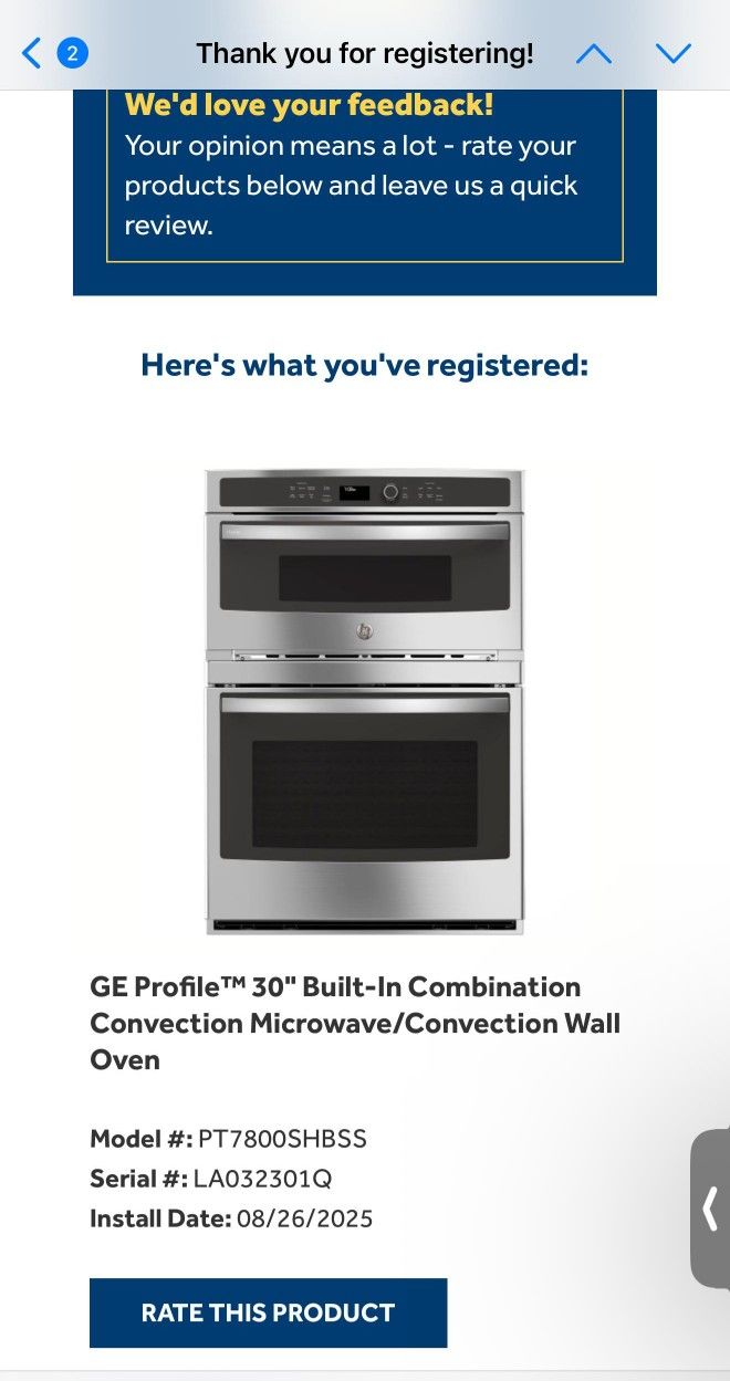 GE Profile OVEN MICROWAVE GOOD AS NEW BEST OFFER