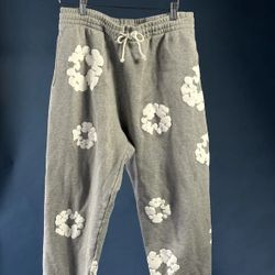 Denim Jeans Tears Sweats Chrome Hoodie Hearts Pants Medium M Gray 