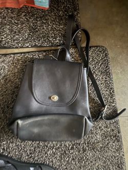 Coach Black Leather Mini Backpack