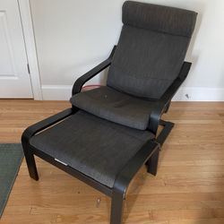 Super comfortable, low profile “rocking” chair W/ottoman. 