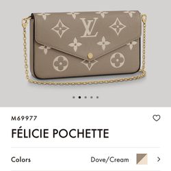 Louis Vuitton Cream/Dove Monogram Empreinte Felicie Pochette Bag