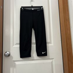 Nike Pro Small Capris, Black with White logo, Stretch, Used, Womens