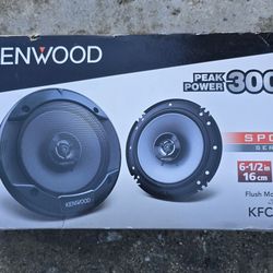 Kenwood 6-1/2" 300W Max (60W RMS per pair) 6.5" KFC 2-Way Sport Series Flush Mount Car Audio Door Coaxial Speakers