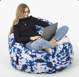 Bean Bag Large Chair Couch Blue Tie Dye