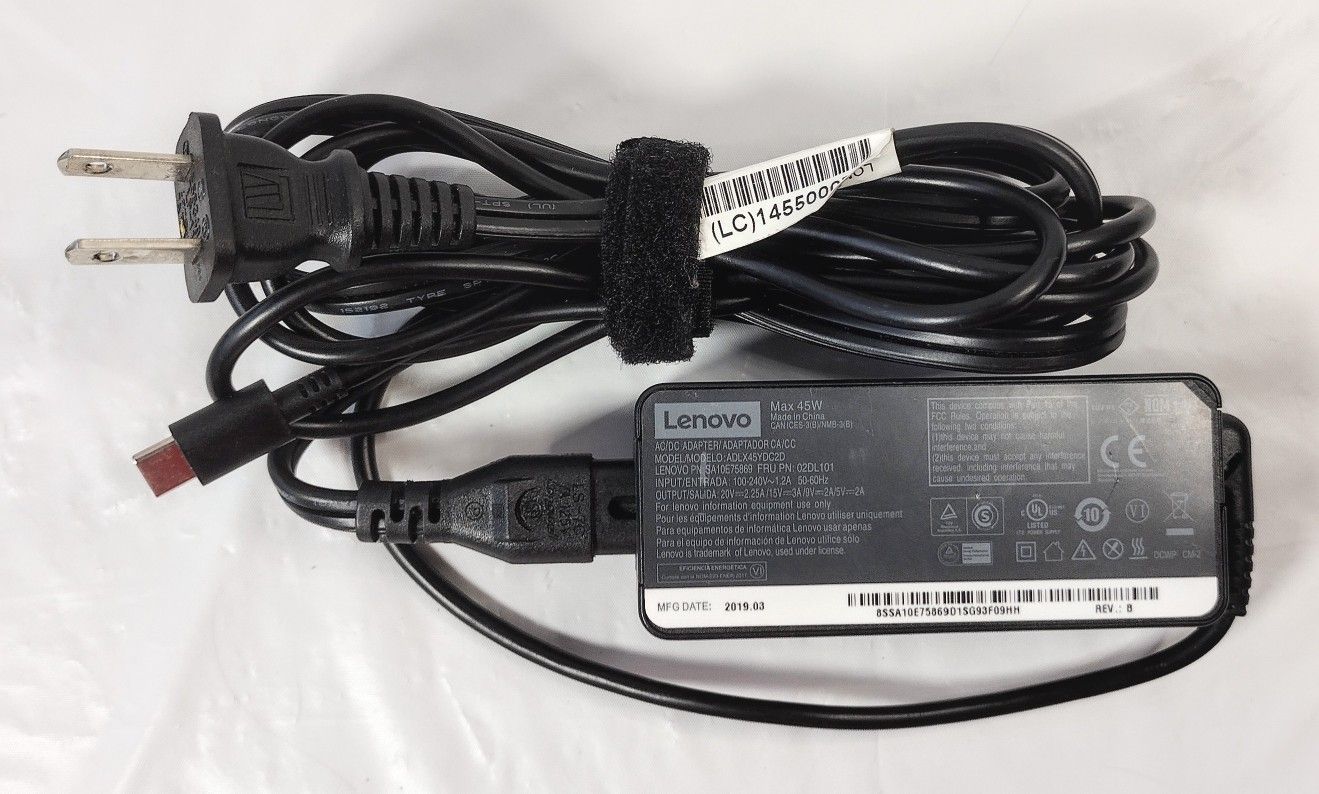 Lenovo Laptop AC Adapter Model ADLX45YDC20
