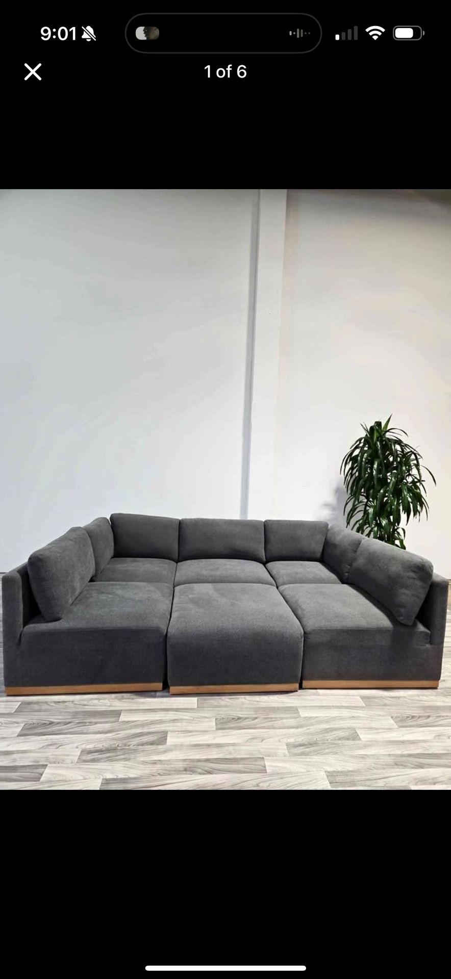 Henredon Murphy Fabric Modular Sectional with Ottoman