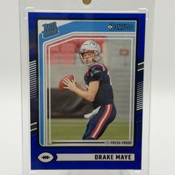 Drake Maye Blue Press Proof Rated Rookie
