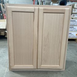 Hampton Bay 27in Recessed Panel Wall Kitchen Cabinet Unfinished