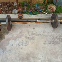 Curl  Bar With 25 Lb Plates