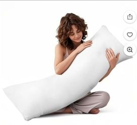 Large Body Pillow Insert, Breathable Full Body Pillow for Side Sleeper, Soft Long Bed Pillow for Adults, 20 x 54 inch, White